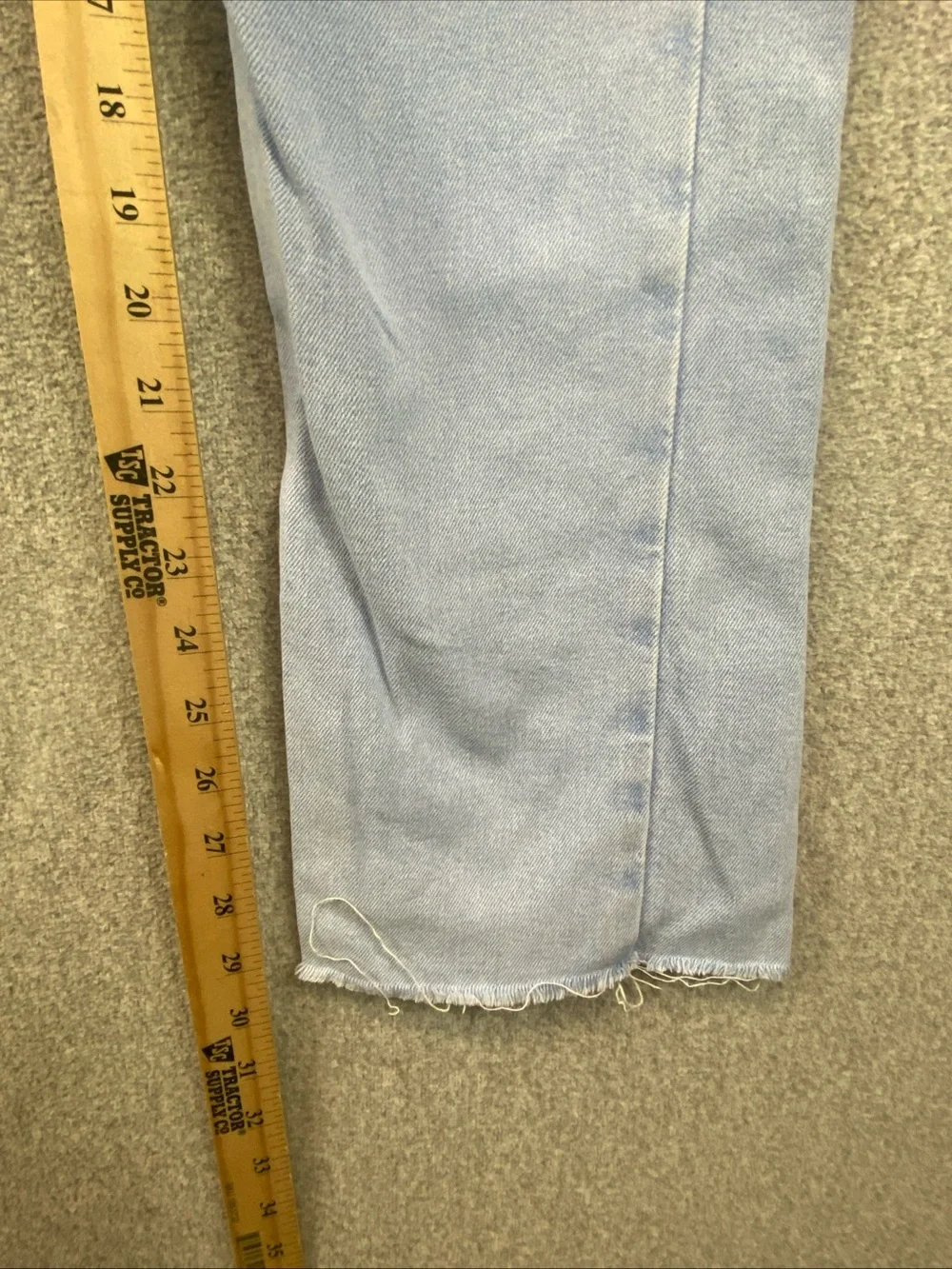 Zara Split Cuff Flare Jeans Size 4 Inseam 29” Boho Distressed High Rise Light